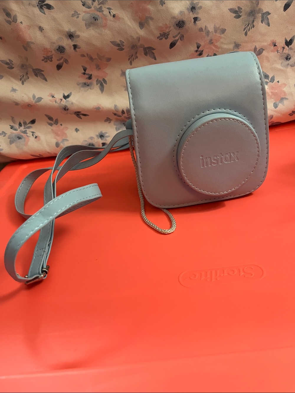 Instax Pastel Blue Camera with Case & Strap